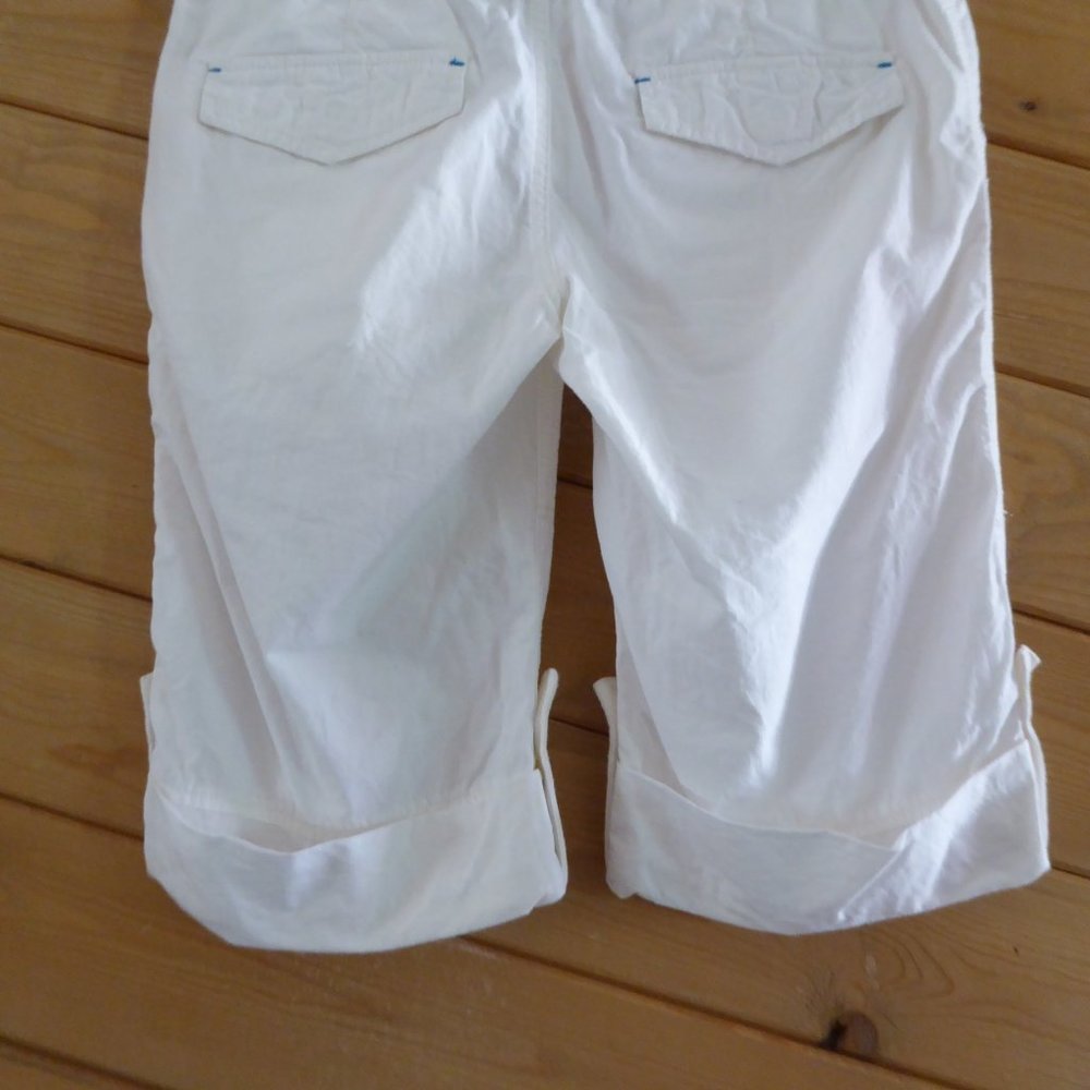 Free People White 100% Cotton Cargo Cuff Shorts Bermuda Pants Casual Jeans 4 - Picture 7 of 8